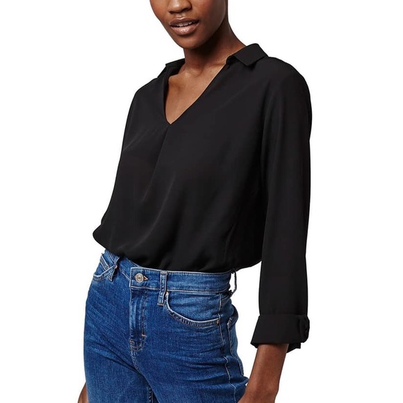 Topshop collared Vneck blouse